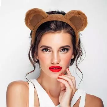 3/4 шт./компл. повязка на голову с ушками бурого медведя, плюшевые уши животного, обруч для волос, аксессуары для косплея на Хэллоуин 4pcs