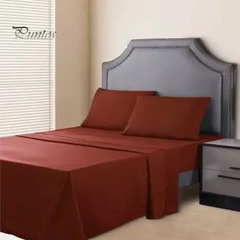 3/4 шт./комплект простыня наволочка простыня на резинке однотонный цвет гладкая ткань легко чистится дышащий домашний спальный гостиничный комплект постельного белья 3pcs королевский синий