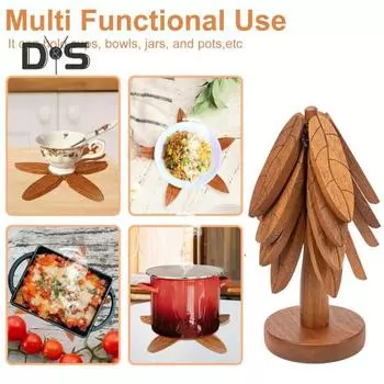 3/4 шт. подставка под елку, термостойкая, в форме дерева, деревянная, противоожоговая, кухонная столешница, кастрюля, сковорода, держатель для чашки кофе и чая 3pcs