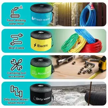 3/4 шт. сумка для хранения шлангов для автофургонов, водонепроницаемые аксессуары для автофургонов, канализационные шланги, шнур, кабель, органайзер для переноски грузов