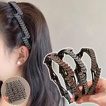 3/4 шт. выдвижные карманные повязки на голову нескользящие портативные телескопические обручи для волос стразы пшеничный декор складные повязки на голову