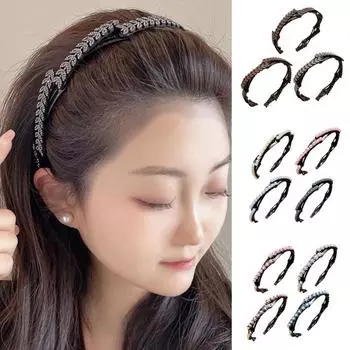 3/4 шт. выдвижные карманные повязки на голову нескользящие портативные телескопические обручи для волос стразы пшеничный декор складные повязки на голову