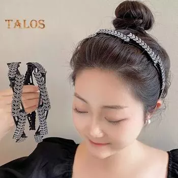 3/4 шт. выдвижные карманные повязки на голову нескользящие портативные телескопические обручи для волос стразы пшеничный декор складные повязки на голову 3#