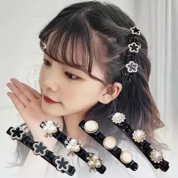 3/4 шт. заколки для волос для девочек сверкающие стразы цветы декор шпильки для волос двухслойный дизайн челки шпильки аксессуары для волос F