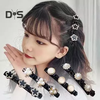 3/4 шт. заколки для волос для девочек сверкающие стразы цветы декор шпильки для волос двухслойный дизайн челки шпильки аксессуары для волос F