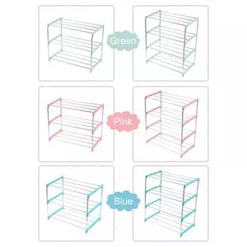 3/4-слойная полка для обуви из нержавеющей стали, полка для хранения, домашний органайзер 3 Layers розовый