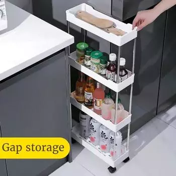 3/4-слойная тележка для хозяйственных нужд, полка для хранения в ванной, органайзер для хранения в ванной, многоцелевая тележка для хозяйственных нужд, кухонные принадлежности