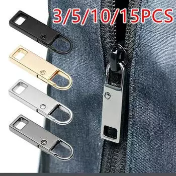 3/5/10/15 шт. новая съемная головка молнии, универсальный съемник молний, наборы для мгновенного ремонта застежек-молний для слайдера молнии, сделай сам, шитье, ремесленные наборы для шитья, застежки-молнии 3pcs серебряный