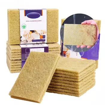 Губка для мытья посуды из микрофибры Sisal, экологически чистая губка для мытья посуды, утолщенная губка для мытья посуды, кухонный инструмент для чистки 3Pcs