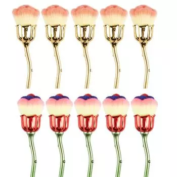 3/5/10 шт., кисть для дизайна ногтей, мягкая чистая пыль, порошок, розовая роза, форма цветка, румяна, основа для макияжа, кисти для макияжа, косметический инструмент
