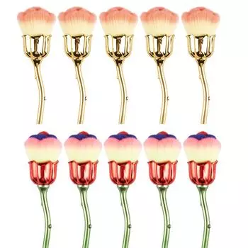 3/5/10 шт., кисть для дизайна ногтей, мягкая чистая пыль, порошок, розовая роза, форма цветка, румяна, основа для макияжа, кисти для макияжа, косметический инструмент