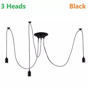 3/5/6/8 светодиодный светильник современный ретро большой паук лофт винтажный подвесной светильник E27 подвесные светильники 3 Heads чёрный