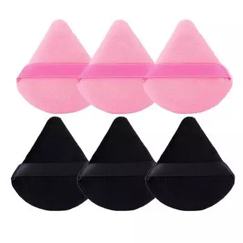 3/5/6 больших треугольных пуховок для пудры Набор румян для пудры для всех типов кожи Косметические инструменты Инструменты для макияжа чёрный