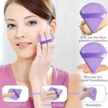3/5/6 Triangular Powder Puff for Dry and Wet Use Delicate Soft High-stretch Reusable Makeup Tools