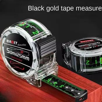 3/5/7/10 м флуоресцентная рулетка с двухсторонней шкалой, черная технология, износостойкая утолщенная многоцелевая измерительная лента