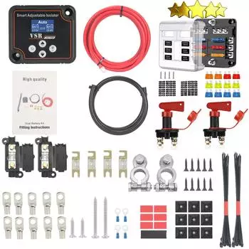 3/5/7 м регулируемое напряжение двойной аккумуляторный изолятор 12 В 140 А VSR для литиевых и свинцово-кислотных аккумуляторов автомобиля VSR ONLY как