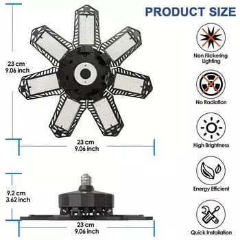 3/5/7 Регулируемая панель светодиодного гаражного света 6500K E26/E27 винт деформируемый потолочный светильник ночник для мастерской склада магазина