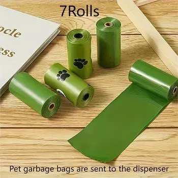 3/5/7 рулонов, мусорный мешок для отходов домашних животных, диспенсер, переносной диспенсер для мусорных мешков, 15 шт. в рулоне, чистящие средства, 3 Rolls Of 45 Come With Dispenser