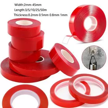 3/5/8/10/12/15/20/30/35 мм двухсторонняя клейкая лента акриловая прозрачная наклейка без следов для светодиодной ленты автомобиля фиксированный планшет фиксированный 3m-0.8mm-3mm-0.8mmx3mm