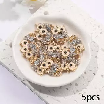 3/5/8 шт. эмалевых украшений в виде совы из сплава, креативный кулон в виде животного или птицы, подходит для изготовления браслетов своими руками, ожерелий, ювелирных изделий, серег 5pcs