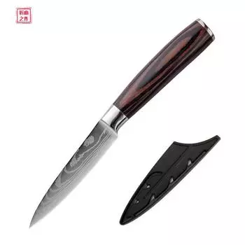 3,5-дюймовый кухонный нож для фруктов из нержавеющей стали, нож для очистки овощей с дамасским узором