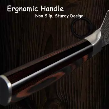 3,5-дюймовый кухонный нож для повара, фруктовый нож из нержавеющей стали с лазерным дамасским узором, цветная деревянная ручка, кухонный нож, кухонные принадлежности