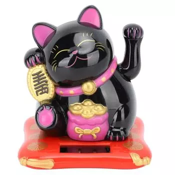 3,5-дюймовый Lucky Fortune Cat на солнечных батареях, машущая счастливая кошка, украшение для рабочего стола, вход в дом