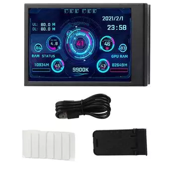3,5-дюймовый монитор температуры компьютера IPS Full View Display Маленький экран для AIDA64 ПК ЦП ОЗУ Жесткий диск Данные