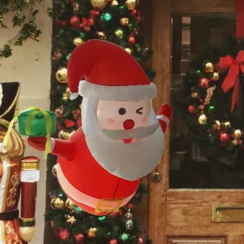 3,5 фута надувной Санта-Клаус рождественский декор очаровательный реквизит, украшение со светодиодными огнями для зимы