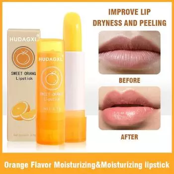3,5 г бальзама для губ «Сладкий апельсин», помада, меняющая температуру, питательный и увлажняющий бальзам для губ оранжевый