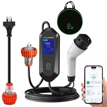 3,5 кВт 8/10/13/16 А Регулируемое Портативное Зарядное Устройство Типа 2 AU Plug Wi-Fi EV Зарядное Устройство Зарядная Станция для Зарядного Устройства для Электромобиля бежевый