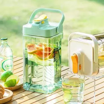 3,5 л большой емкости чайник с краном диспенсер для холодных напитков холодильник бутылка для холодной воды кухонная посуда для напитков контейнер для сока зелёный