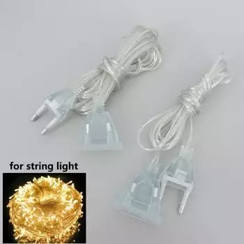 3-5 м прозрачный удлинитель для блока питания переменного тока EU LED Праздничная гирлянда для ночного освещения Стандартный кабель для рождественских занавесок 3M EU plug