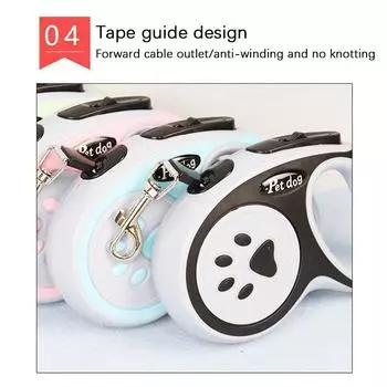 3/5 метровый поводок для удерживания питомца в руке, автоматическое выдвижное устройство для поводка для собак, нескользящая ручка, управление одним щелчком 5m чёрный