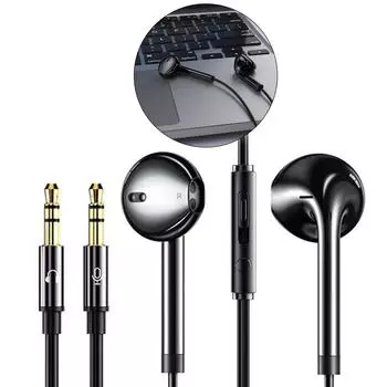 3,5 мм аудио микрофон двойной штекер проводные наушники 3 м внутриканальная гарнитура проводные наушники настольный компьютер ПК бас стерео