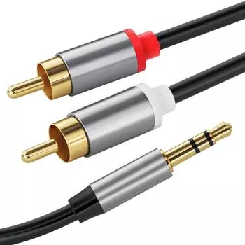 3,5 мм аудиокабель One Minute Two Turn, кабель для подключения к компьютеру и телефону, аудиокабель RCA One Size чёрный