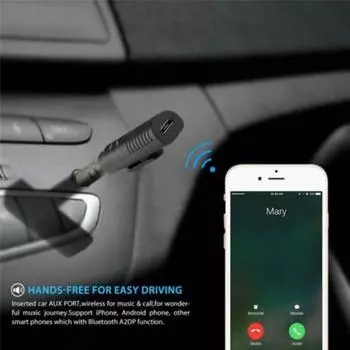 3,5 мм AUX Mini Wireless Bluetooth-совместимый приемник Автомобильный аудио-музыкальный адаптер Handfree чёрный