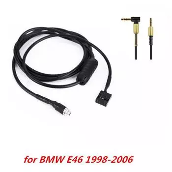 3,5 мм AUX входной режим кабель гнездо для крепления на приборной панели для BMW E46 98-2006 аксессуары Aux-in аудио адаптер кабель для телефона сейчас чёрный