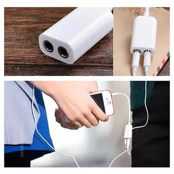 3,5 мм белые двойные наушники Y-разветвитель кабеля адаптера разъем аудиокабеля белый