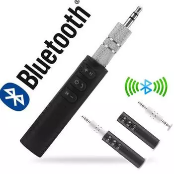 Адаптер беспроводного передатчика Bluetooth Audio AUX 3,5 мм Bluetooth-приемник Стерео аудио Музыка Адаптер Bluetooth-приемника для наушников Динамик автомобиля чёрный