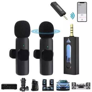 3,5 мм беспроводной петличный микрофон портативный аудио-видеозапись мини-микрофон прямой трансляции игровой микрофон для телефона IOS Android 1 to 1
