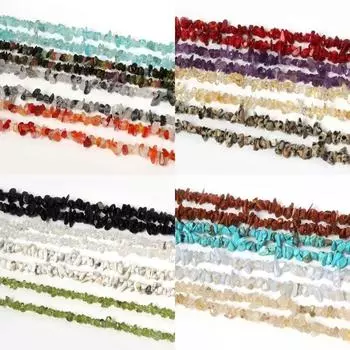 3-5 мм бусины из натурального камня, бусины с кристаллами, агатами, тигровым глазом, нерегулярные гравийные бусины для изготовления браслетов «сделай сам», нить для изготовления ювелирных изделий 34