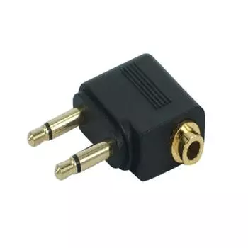 3,5 мм гнездо на 2 штекера стерео гарнитуры для самолетов ушной аудио адаптер конвертер штекер