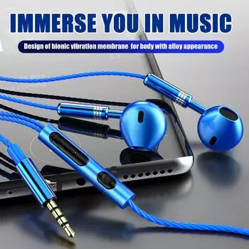 3,5 мм HIFI Super Bass гарнитура-вкладыши стерео наушники проводной микрофон чёрный