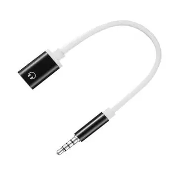 3,5 мм мужской-женский тип C аудиокабель адаптер для наушников для MP3-плеера ноутбука планшета шумоподавляющий аудиоадаптер без потерь для гарнитуры чёрный