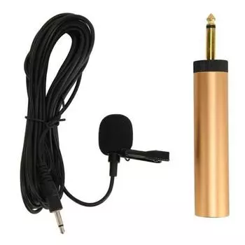 3,5-мм проводной петличный микрофон с кабелем 16,4 фута, портативный всенаправленный конденсаторный микрофон с креплением на петлице и адаптером 6,5 мм