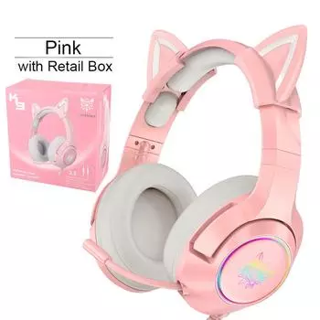 3,5 мм проводные гарнитуры игровая гарнитура Fone Gamer стерео низкая задержка ПК игровые наушники с микрофоном для компьютера PS4 Xbox One PS5 розовый