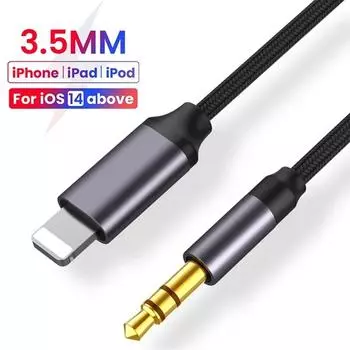 3,5 мм разъем Aux кабель автомобильный динамик наушники адаптер для iPhone 15 14 13 12 11 профессиональный аудио разветвитель кабель для IOS 14 выше конвертер 0.5m