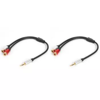 - 3,5 мм штекер - 2RCA гнездо стерео AUX аудио кабель Y-адаптер для планшетного ПК