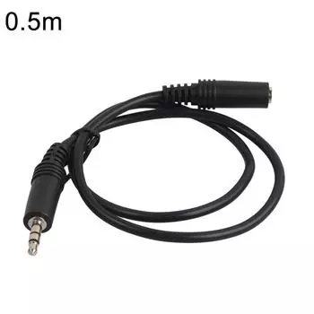 3,5 мм штекер на 3,5 мм гнездо Удлинительный стерео аудио кабель Инструмент Гарнитура Двойного использования AVE 0.5M чёрный